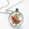 thumbnail image 2 of Fish Glass Design Circular Pendant Women's Necklace - Elegant Jewelry Piece, 2 of 5