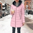 thumbnail image 2 of Breezora Women Long Quilted Puffer Jacket with Hood and Zip Pockets Thick Lined Winter Coat Warm Windproof Outerwear for Cold Weather XXXL Size Pink, 2 of 9