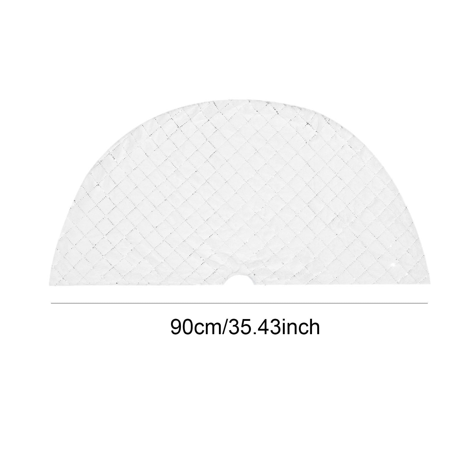 Chiccall 48 Inch Fuzzy Christmas Tree Skirt Snowy White Plush Velvet Skirt for Merry Christmas