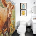 thumbnail image 5 of Farmhouse Highland Cow Funny Cattle And Flower Shower Curtain Modern Home Bathroom Bathtub Decor Waterproof Fabric with 12PCS Hooks, 5 of 8