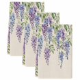 thumbnail image 2 of Purple Flowers Kitchen Towels Set of 3, Weeping Spring Floral Rustic Pastoral Absorbent Dish Towels for Kitchen, Microfiber Hand Towel, Quick Drying Tea Towel for Cleaning Decorative Dishcloths, 2 of 7