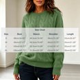 thumbnail image 4 of Cable Knit Sweaters for Women Fall Winter Retro Casual Soft Crewneck Plain Pullover Ladies Long Sleeve Tops (M, Green), 4 of 8