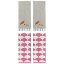 Unique Bargains 4 Pcs Soft Hand Towel 13" x 29" Pink/Grey