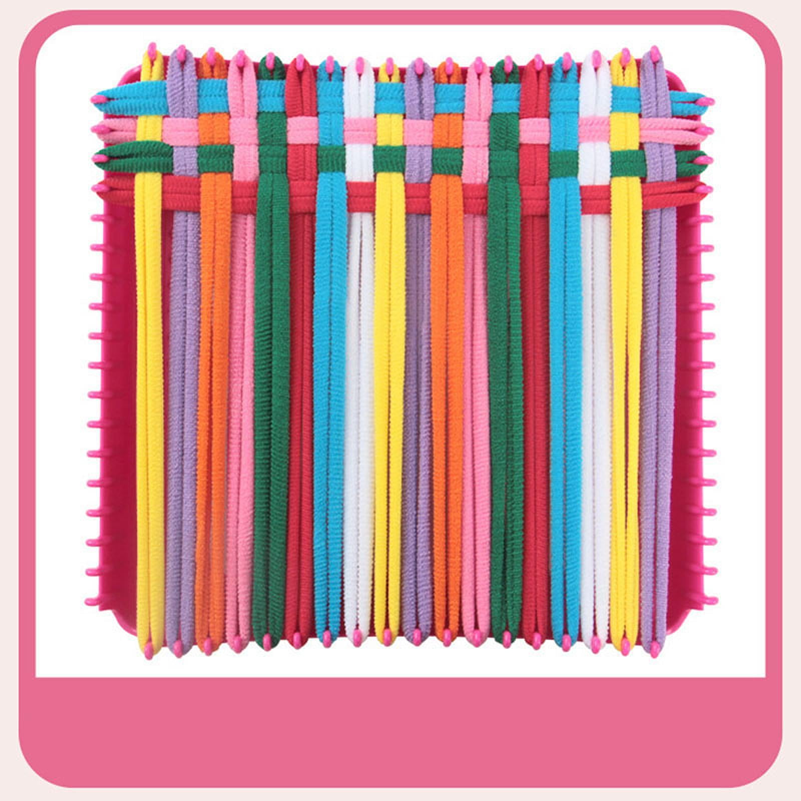 balikha Weaving Loom Kit Toys DIY Knitting Crochet Portable Crafts Gifts Potholder Loops Making Kits Sewing Craft for Adults Children 12 Colors