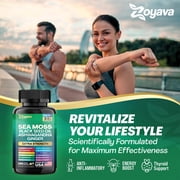 Zoyava Sea Moss Blend, 19,445 MG All-in-One Formula with over 15+ Super Ingredients, Extra Strength & High Potency (180 Capsules)