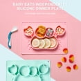 thumbnail image 2 of Amerteer Silicone Suction Toddler Plates Divided Complementary Food Placemat Suction Cup for Baby Children, Children DIY Plates,Divided Toddler Plates-First Foods + Self-Feeding, 2 of 6