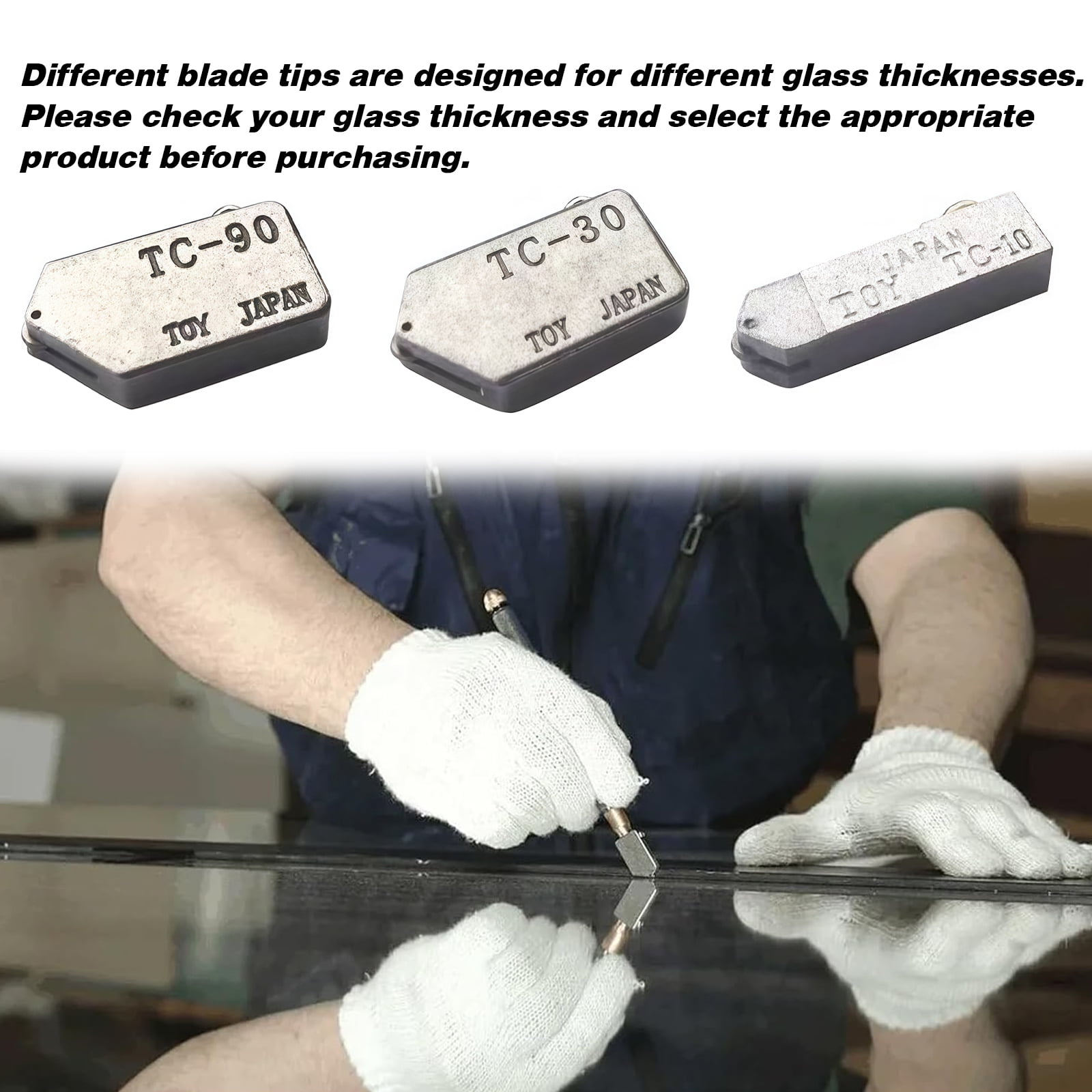 2Pcs TC-10 TC-30 TC-90 Glass Cutter Replacement Heads Tungsten Carbide Pencil Style Smooth Rolling Cutting Blade Tool for Stained Glass Straight Cutting Mirror Tile Cutter Head Tool Kit