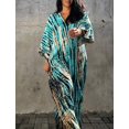 thumbnail image 3 of Robe de Plage à Imprimé pour Femmes à Manches Courtes, Grande Taille, Couvre-Maillot, 3 of 5