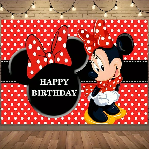 Mickey and Minnie cartoon theme birthday flag Background flag Children's party decoration items Photography photo props 150*100CM