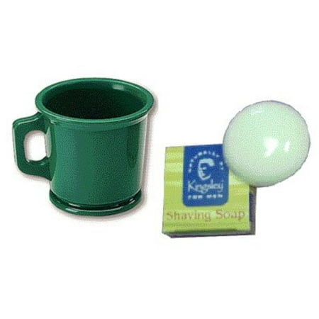Green Rubber Shaving Mug with Kinglsey Soap, The very best in working mugs. By (Best Shaver In The World)