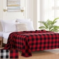 thumbnail image 2 of Sweet Home Collection Cotton Blend Knit Buffalo Check Blanket King Black White, 2 of 3