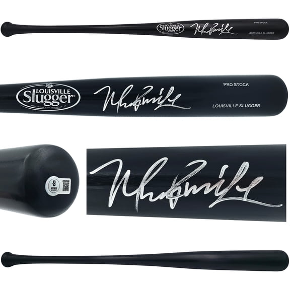 Manny Ramirez Autographed Black Louisville Slugger Pro Stock Baseball Bat Boston Red Sox Beckett BAS Witness 241441