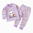 thumbnail image 4 of TOWED22 Infant Baby Kid Girl CartoonFall Winter Clothing Set Winter 2 Piece Long Sleeve Sweatshirt and Cozy Joggers Outfits Clothes(Purple,5-6 Y), 4 of 4