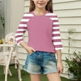 thumbnail image 5 of NAISIBABY Girls Long Sleeve Tops, Fashion Striped Round Neck Casual Pullover T-Shirt Purple 9T, 5 of 7
