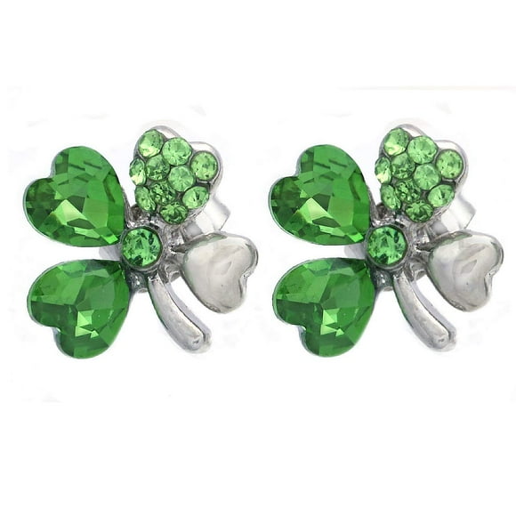 Boucles d'Oreilles Trèfle Trèfle à Quatre Feuilles Porte-Bonheur Irlandais pour la Saint-Patrick