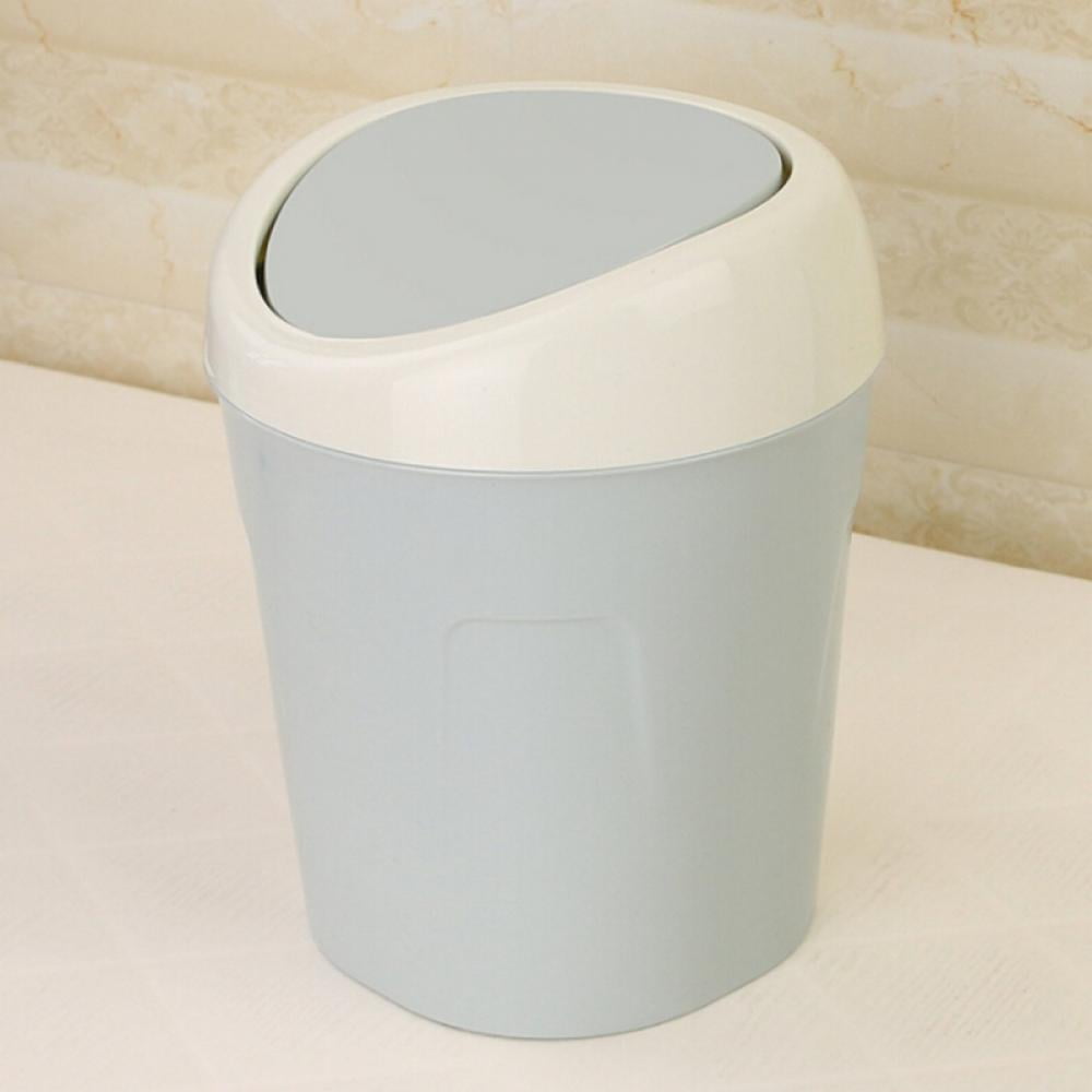 Truelife Small Trash Can,Mini Curbside Trash Bin with Lid,Desk