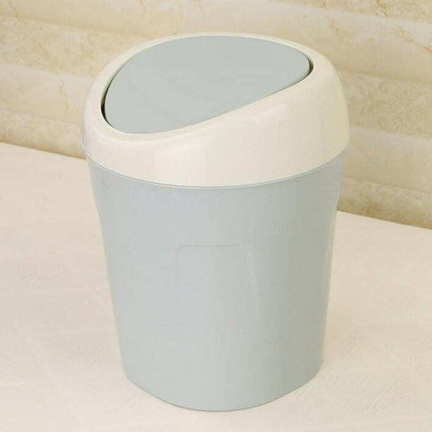 Truelife Small Trash Can,Mini Curbside Trash Bin with Lid,Desk