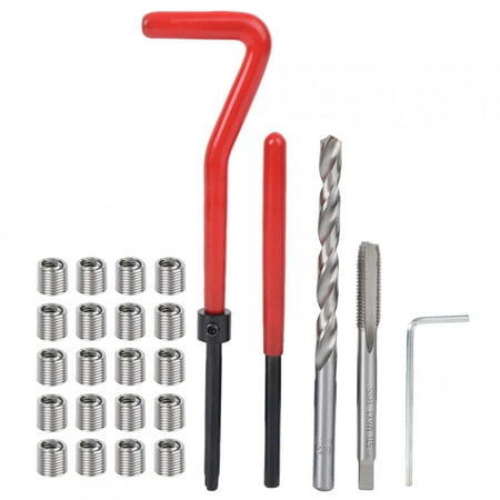 

Thread Repair Kit Practical M6 Thread Repair Kit 25pcs With Plastic Box Processing Machinery Blind Hole Processing For Repair Work Common Steel Materials