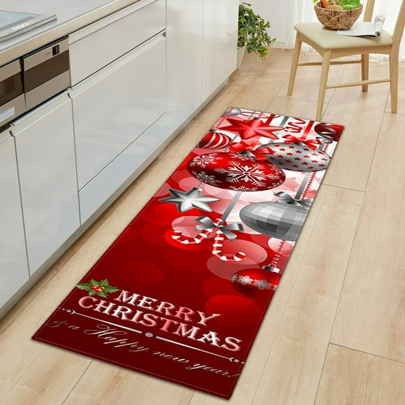80*120cm Christmas Area Rug Non-Slip Low Pile Carpet Rug Indoor Outdoor Runner Rug, Christmas Area Runners Door Mat Entry Rug FlooChristmas Red and Black Plaid Rug - Outdoor Front Door Decor Mat Cott