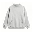 thumbnail image 7 of hoksml Women's Mock Neck Pullover Sweatshirt, Oversized Long Sleeve Top with Convenient Side Pockets, Cozy Casual for Daily Wear, 7 of 7