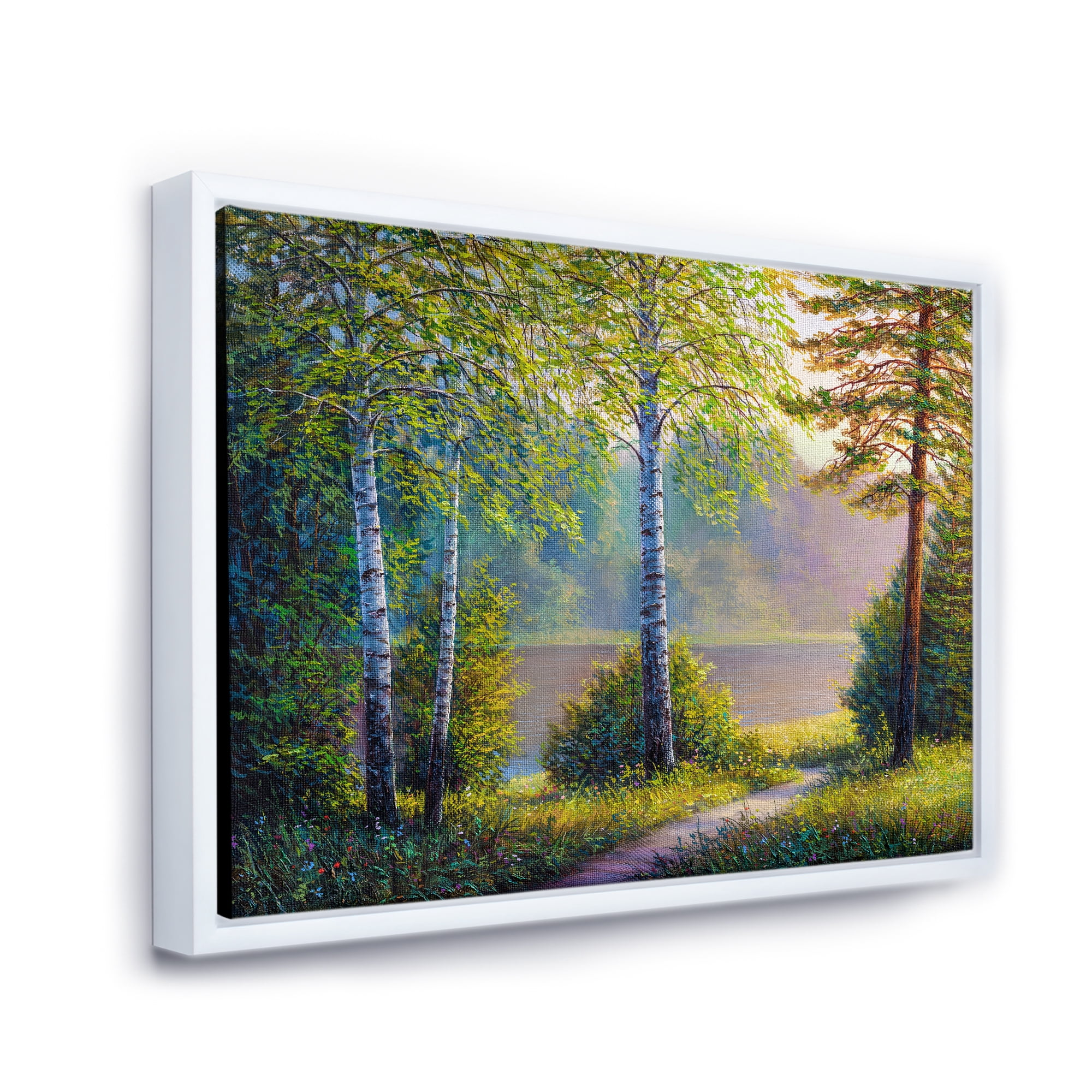 Designart 'Subtle Sunset Light Through The Trees I' Traditional Framed Canvas Wall Art Print