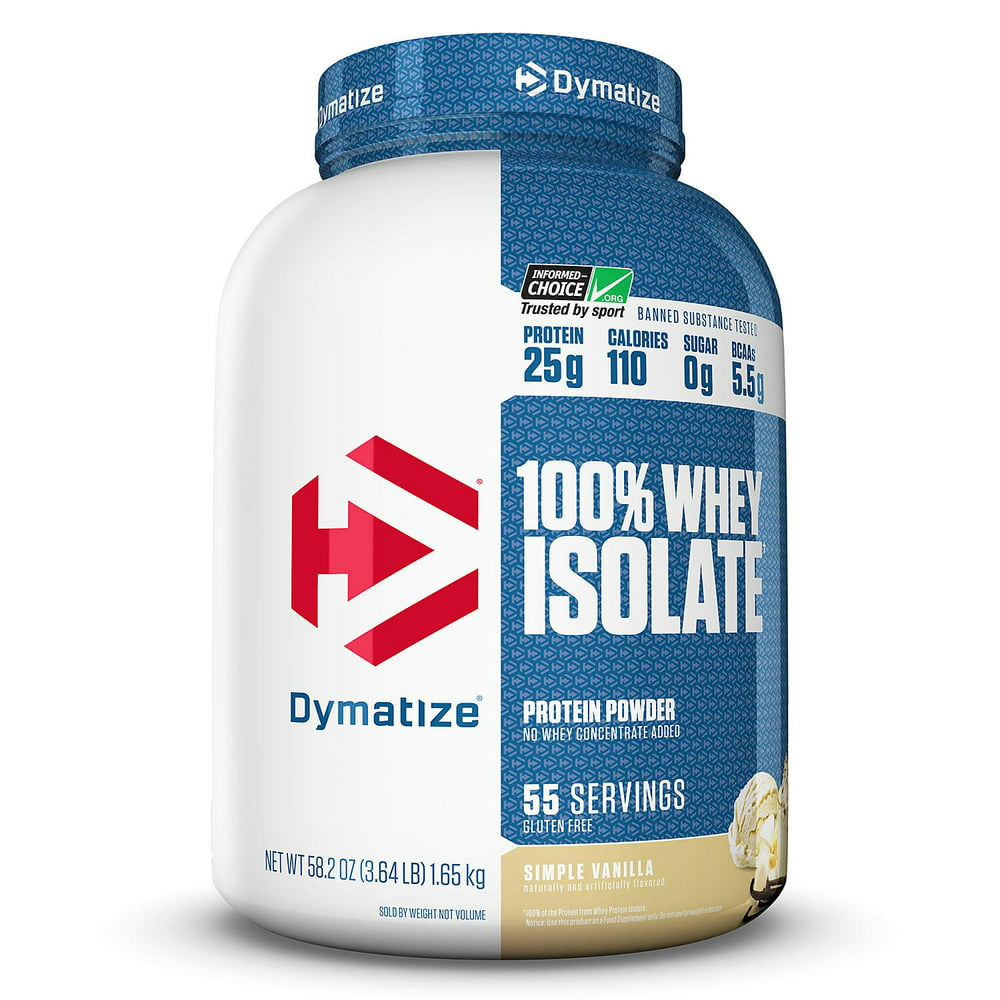 Dymatize 100 Whey Protein Isolate Powder, Simple Vanilla (55 servings