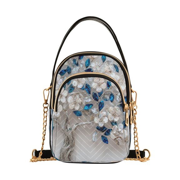 Quilted Women's Crossbody Bag Purses and Handbags with Detachable Leather Strap Stunning Tree