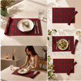 thumbnail image 6 of Christmas Plaid Placemats Place Mats Check Placemat Table Mats Decorative Kitchen Table Placemats, 6 of 7