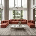 thumbnail image 6 of BEHOST 130" 8-Piece Modular Sectional Sofa, Boneless Cloud Couch with Extra Deep Seats, Washable Chenille Sofa Set for Living Room, Chenille Rust, 6 of 8