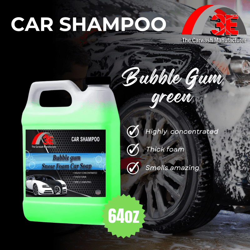 3E Bubble Gum Car Wash Snow Foam Shampoo Pressure Washer Jet Gun Cleanser Cannon, pH Balanced, Easy Rinse, Scratch Free Car Soap Half Gallon (64 fl oz)