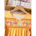 thumbnail image 3 of Drtj Girls' Yellow Floral Boho Dress, Summer Casual Sundress for Ages 8 - 12, 3 of 6