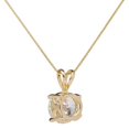 thumbnail image 3 of 14K Solid Yellow Gold Pendant Necklace | Round Cut Cubic Zirconia Solitaire | 1.5 Carat | 16 Inch .60mm Box Link Chain | With Gift Box, 3 of 8