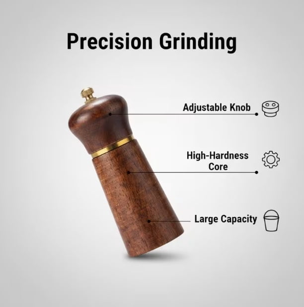 Manual Pepper Grinder - Glass Spice Jar for Home Use - Perfect for Black Pepper, Sea Salt, and Szechuan Peppercorns