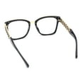 thumbnail image 4 of Retro Oversize Rectangle Horn Rim Double Rim Fashion Eyeglasses Black Gold, 4 of 4