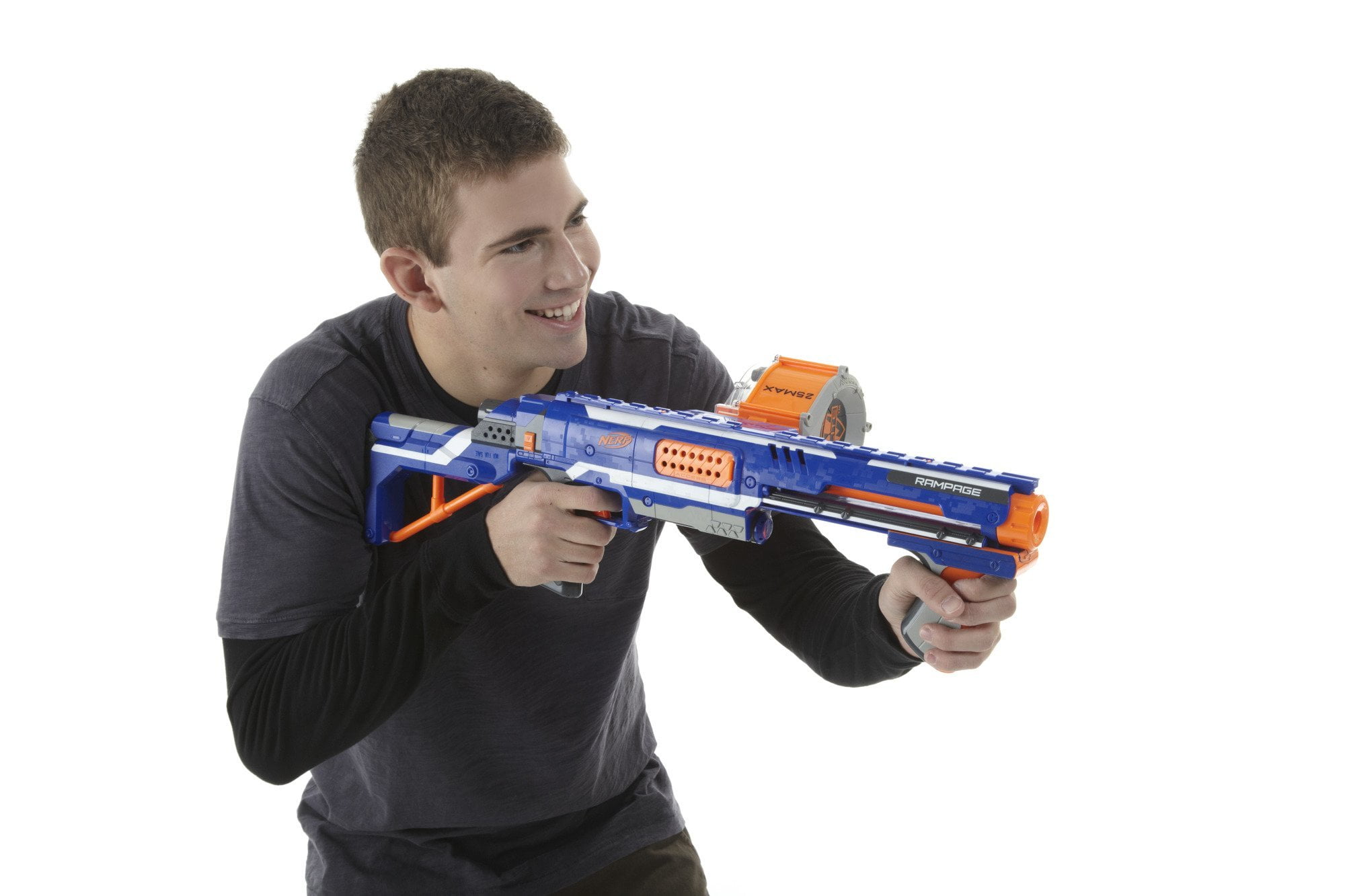 Nerf Rampage N-Strike Elite Toy Blaster with 25 Drum Slam Fire 25 Official Elite Foam Darts Kids, Teens, Adults (Exclusive) - Walmart.com