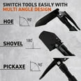 thumbnail image 4 of 72 HRS Pelle Compacte Pliable - Multitool en Acier au Carbone Robuste comme Pelle, Houe, Pioche, Scie, Clé, Ouvre-Bouteille pour le Camping, la Randonnée, le Backpacking, la Neige, les Voyages, la Survie et les Urgences, 4 of 6