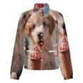 thumbnail image 5 of Jackets for Women Winter Coat Jackets Flannel Stand Collar Jacket(Puppy with Ice Cream Cone,Size:S-4XL), 5 of 7