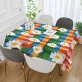 thumbnail image 2 of Yayeee Tablecloths 60" x 120" Rectangle Wrinkle Resistant Party Table Cover, Green Checkered Daisy, 2 of 8