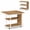 Natural, variant on Furnibear Mobile Nightstand with Foldable Swivel Top and 2 Tier Shelf Rolling Bedside Table for Small Spaces Bedroom, Rustic Brown