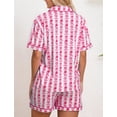 thumbnail image 3 of Conjunto de pijama estilo preppy for mujer, ideal for el verano. Incluye shorts de algodón, estampado oceánico y shorts a juego., 3 of 7