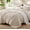 01 - Beige - Elegant, variant on Boho Comforter Set King - Beige Tufted King Size Comforter, 3 Pc Farmhouse Embroidered Bedding Set, Soft Fluffy Geometric Pattern, All Season Cozy Bedspread