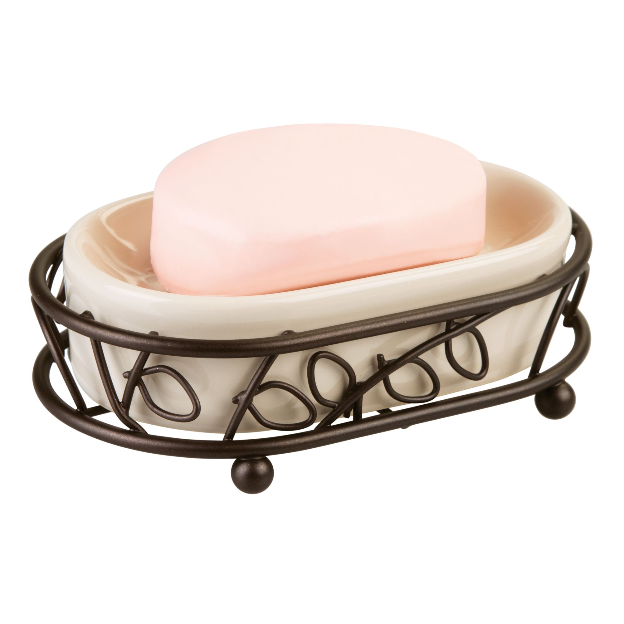 InterDesign Twigz Ceramic Soap Dish, Vanilla/Bronze - image 4 of 5