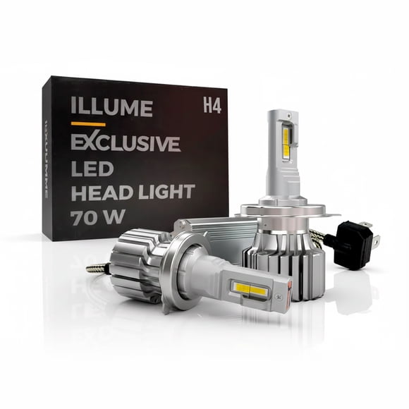 Luces Led para Auto - ILLUME - Modelo 70 W - 11,000 lúmenes - Resistencia al Agua - Haz de luz Perfecto (H4)
