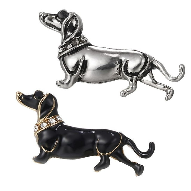 Paquete de 2 alfileres de perro Dachshund, broche de animal, alfiler de solapa, insignia , joyería para mujer