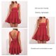 thumbnail image 5 of Vestido de mujer con dobladillo con volantes y lazo en la espalda, cintura alta, sin espalda, sin mangas, color puro, vestido de verano, 5 of 6