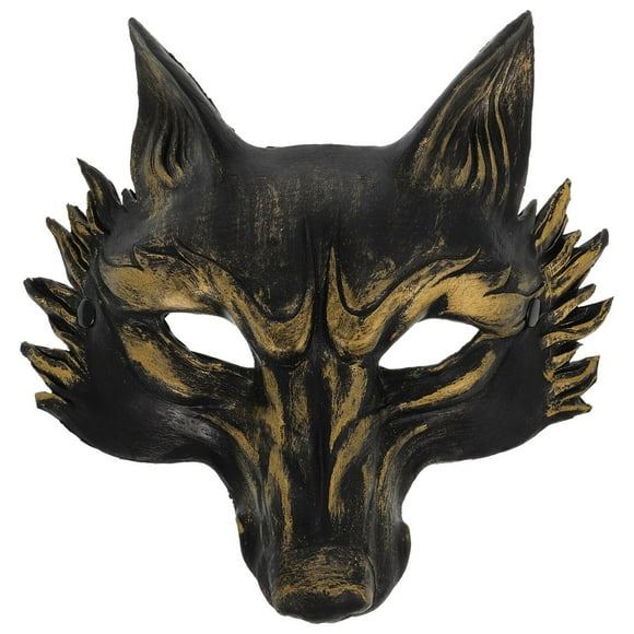 Wolf's Animal Masquerade Half Face - DIY Cat Party Accessories for Masquerade Drama - Black