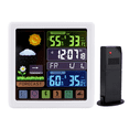 thumbnail image 1 of Reloj despertador con estación meteorológica para dormitorios, termómetro inalámbrico para interiores y exteriores, monitor de temperatura y humedad, 1 of 5