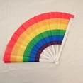 thumbnail image 2 of Ltdhehe Rainbow Folding Fan – Handheld Clack Fan Raves Festivals & – Cloth With Sturdy Plastic Handle – & Party Accessory &, 2 of 5