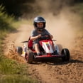 thumbnail image 3 of Mukidy 24V Go Kart Ride on Toys Electric Go Kart for Boys Girls Age 6-12 Years Old, White, 3 of 10