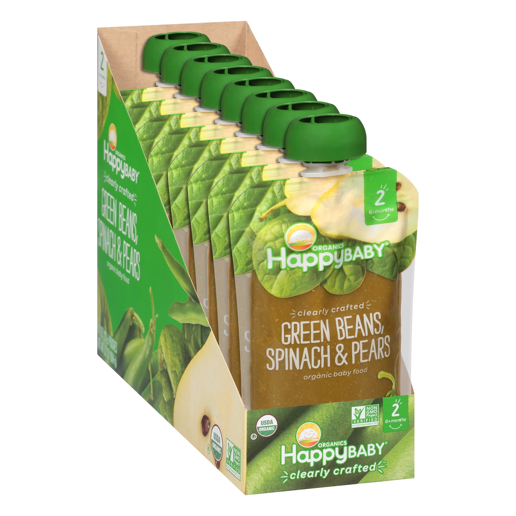 Happy Baby Organics Clearly Crafted Green Beans Spinach Pears Happy Baby Organics Clearly Crafted Green Beans Spinach Pears Organic Food 4 Oz Pouches 8 Count Com
